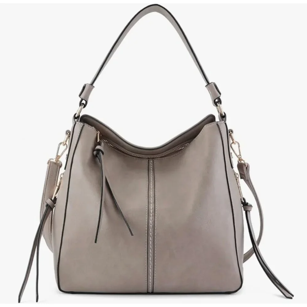 Maxwise Gray Hobo Bag with Adjustable Shoulder Strap